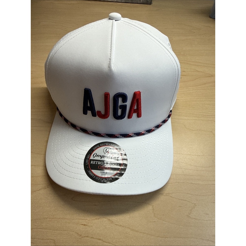 New Era Mens White AJGA Logo Adjustable Cap Snapback Golf Hat